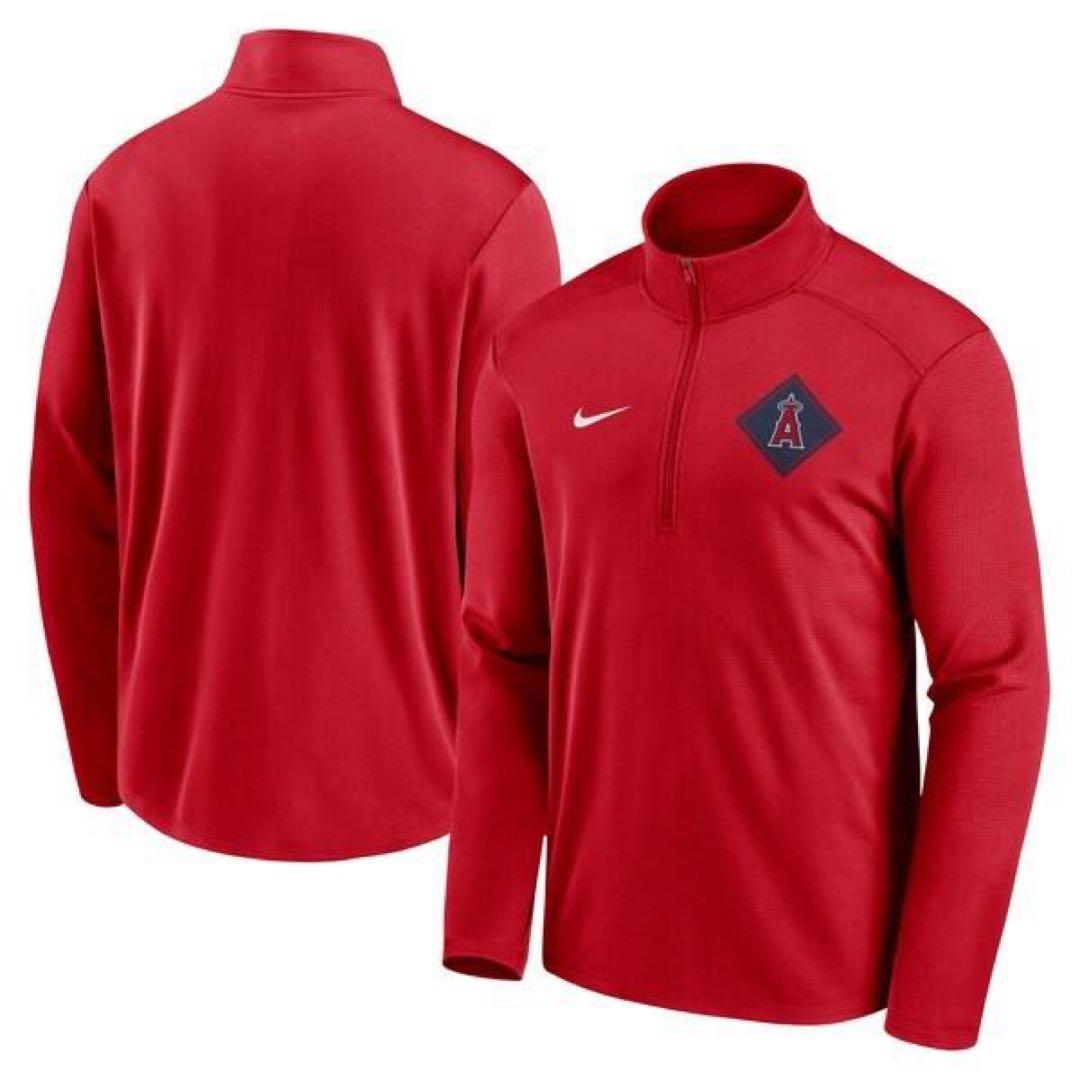 入手困難NIKE MLB エンゼルス ダイアモンドアイコンクォータージップトップ