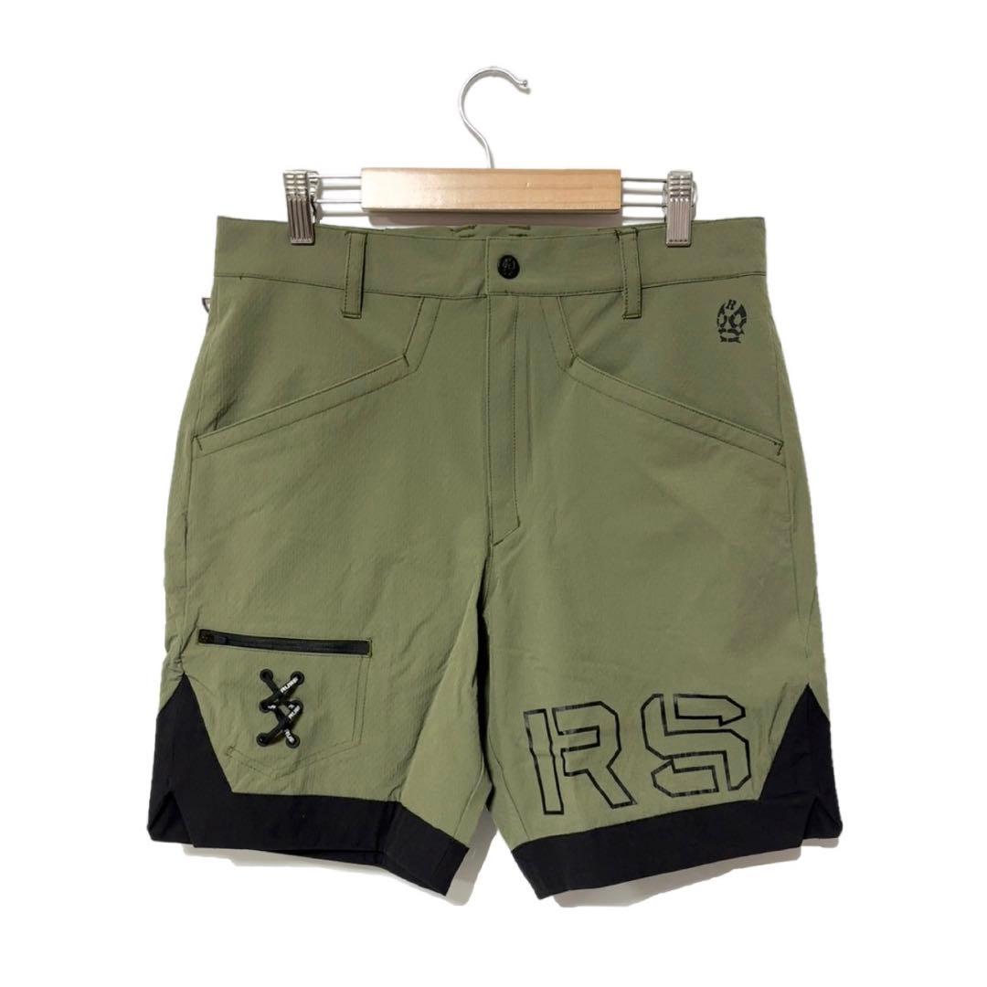 新品 ラッセルノ ゴルフ ソリッドデザイン ロゴプリント ショーツ カーキ M
