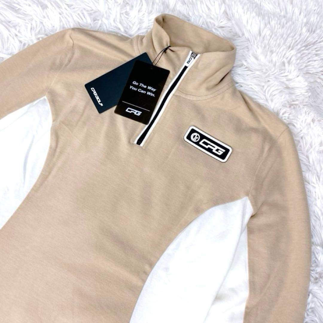 新品タグ CPG GOLF ハーフジップ長袖シャツ ハイネック モックネック M