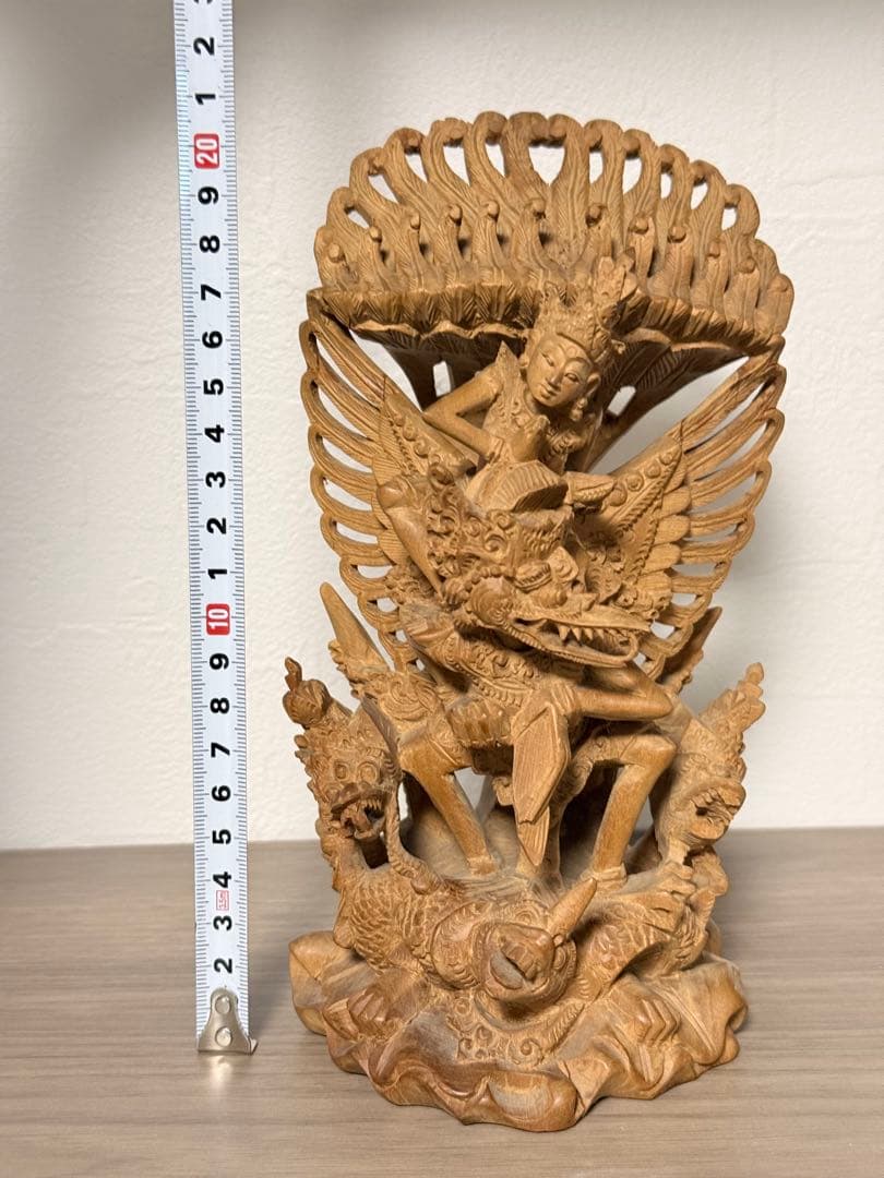 木彫り 白檀 ガルーダ像 バリ島 彫刻 置物 木製 アジアン雑貨