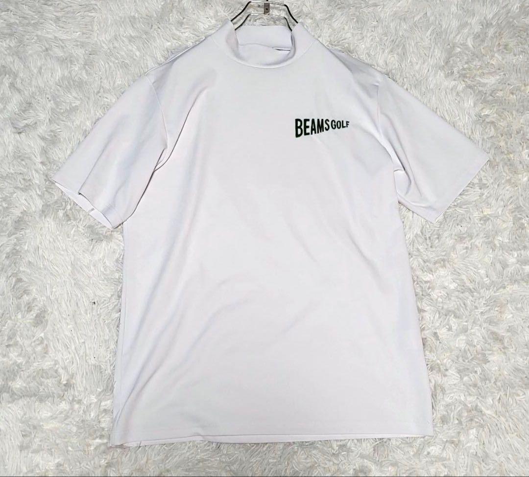 BEAMSGOLF　ビームスゴルフ モックネックワンポイトロゴ　ホワイト　XL