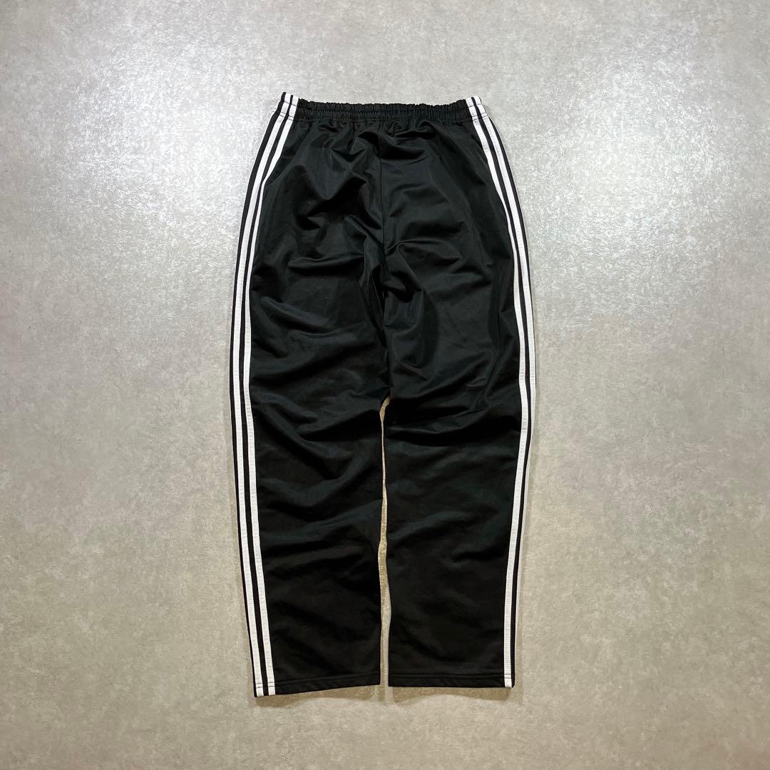 adidas トラックパンツ ジャージ 黒 ストライプ ウエスト調整可