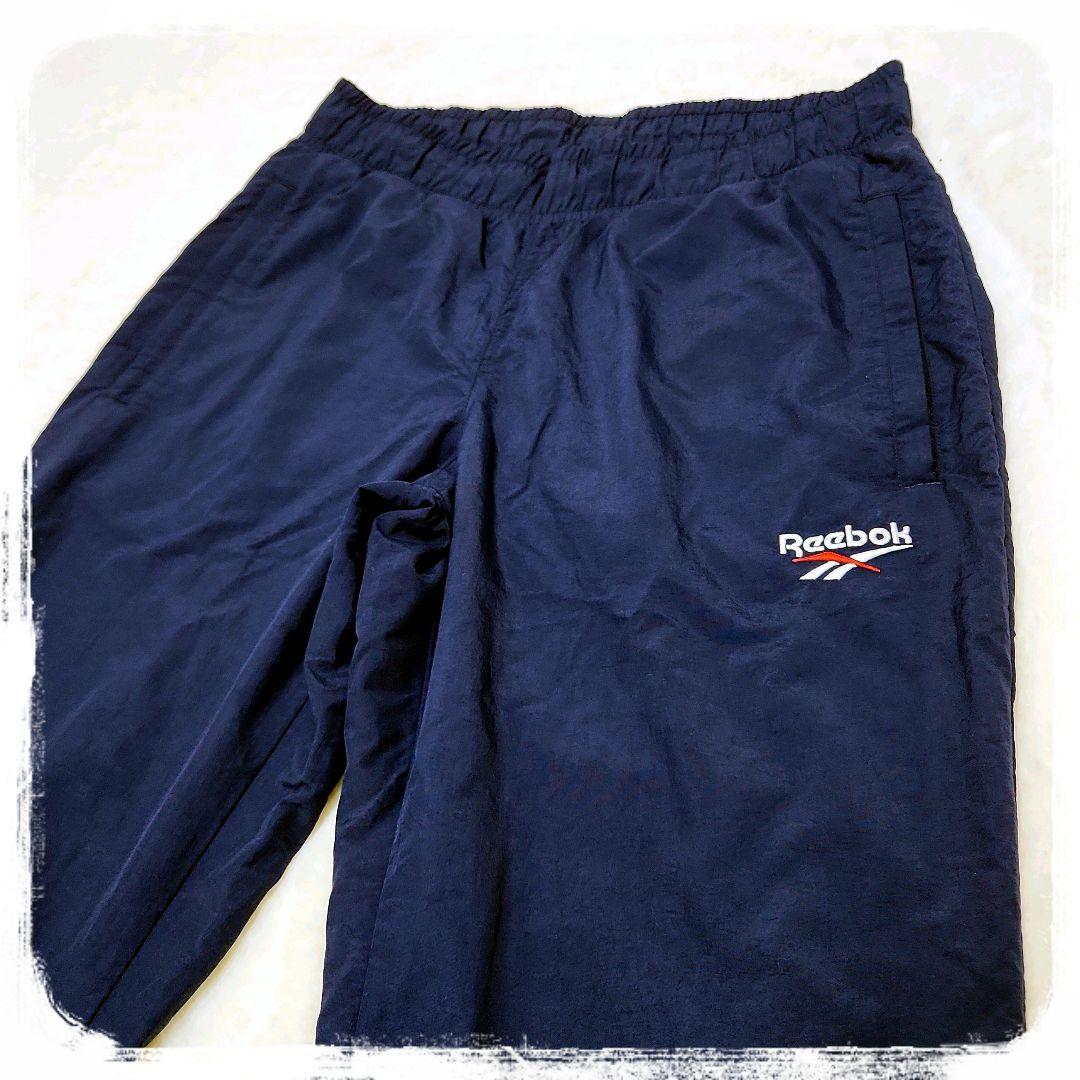 美品　Reebok　セットアップ　ナイロンジャージ　ネイビー　ビッグロゴ