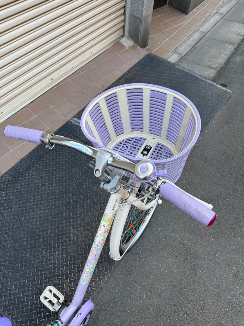ブリヂストン　エコパル　24インチ　子供用自転車 紫色 花柄