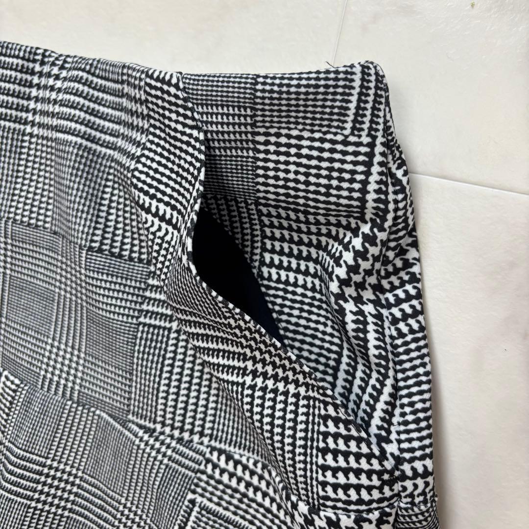 【美品】POLOGOLF 千鳥格子 チェック柄 ゴルフスカート スコート 黒 M