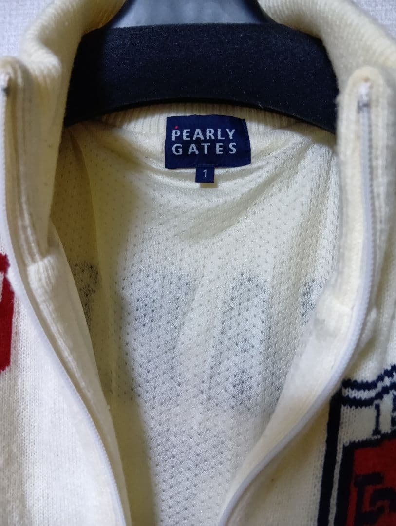 PEARLY GATES ゴルフ用セーター クリーム色 サイズ1【Mサイズ】