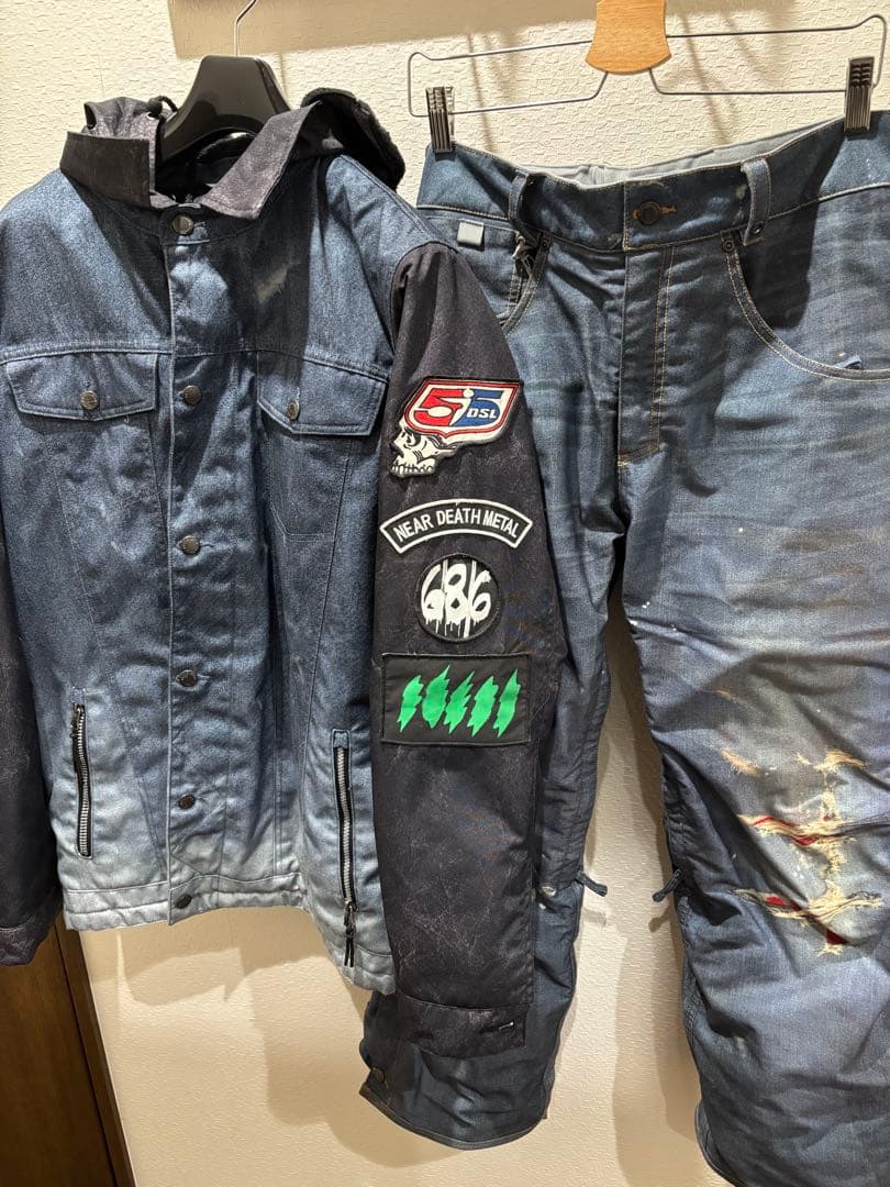 686 × FIFTYFIVEDSL デニムスノボウェア上下セット　コラボ