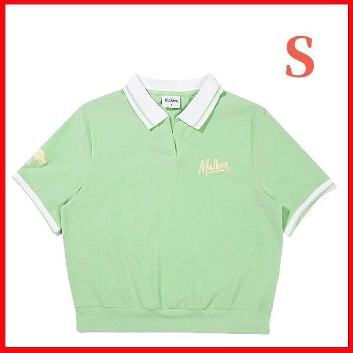 薄緑S マルボンゴルフ ポロシャツ Malbon Golf シャツ レディース