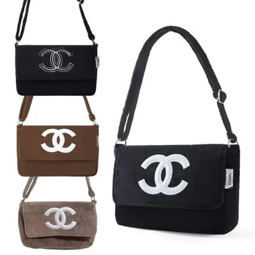 s*可様 CHANEL シャネル ミニバッグ ポーチ コーヒーブラウン×ホワイト