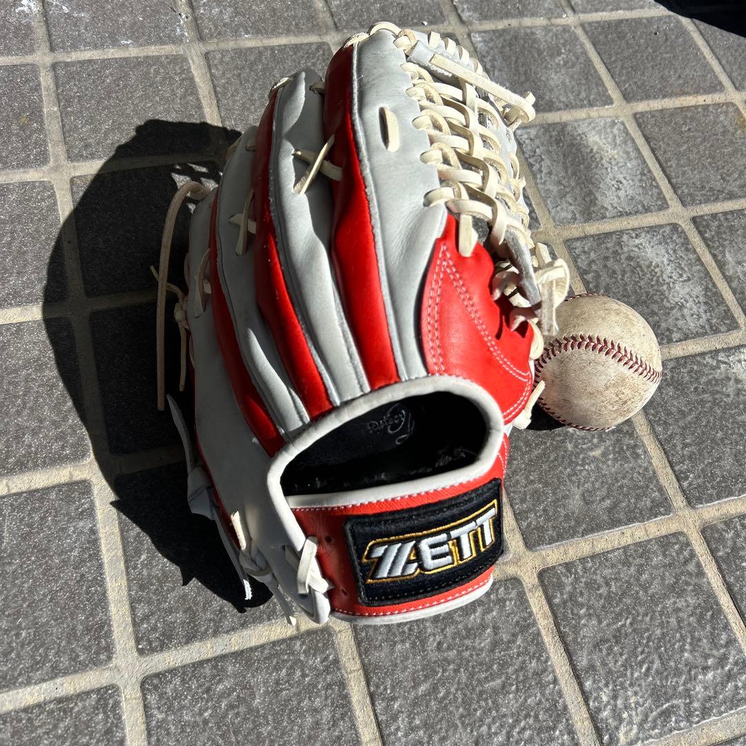 週末値下げ！！赤星モデル　ZETT PRO MODEL 軟式グローブ 外野手用