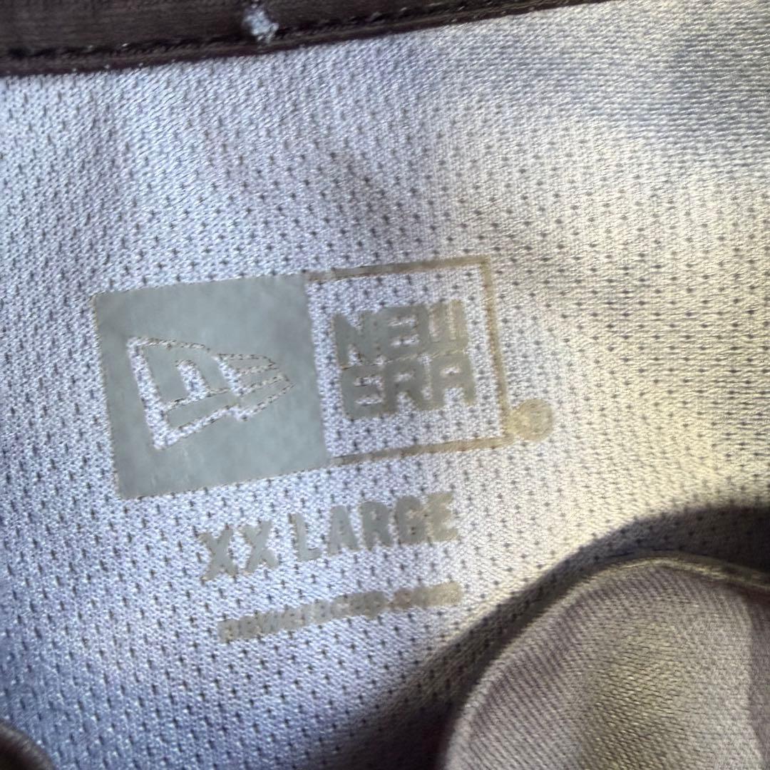 【ニューエラ】美品 モックネック グレー 総柄 2XLサイズ メンズ