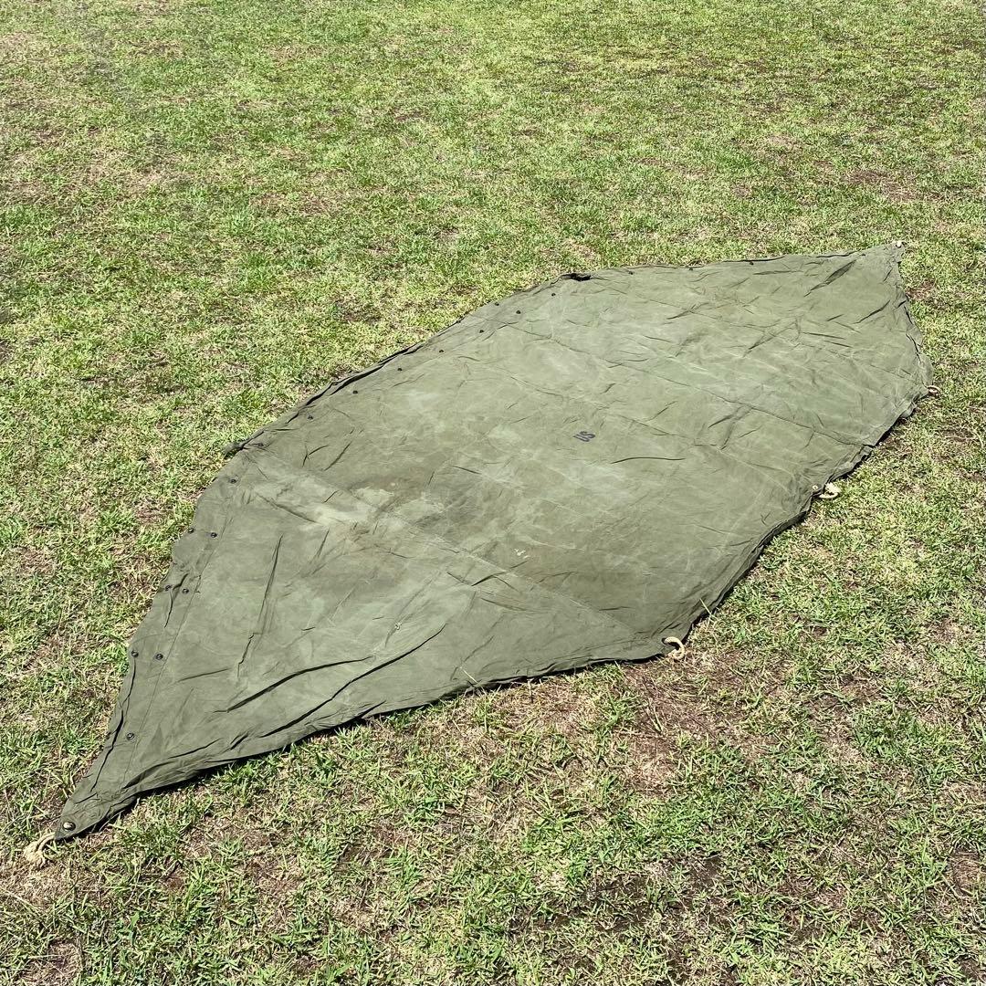 USパップテント⑪　アメリカ軍　軍幕　ハーフシェルター２枚　ポール・ペグ　セット