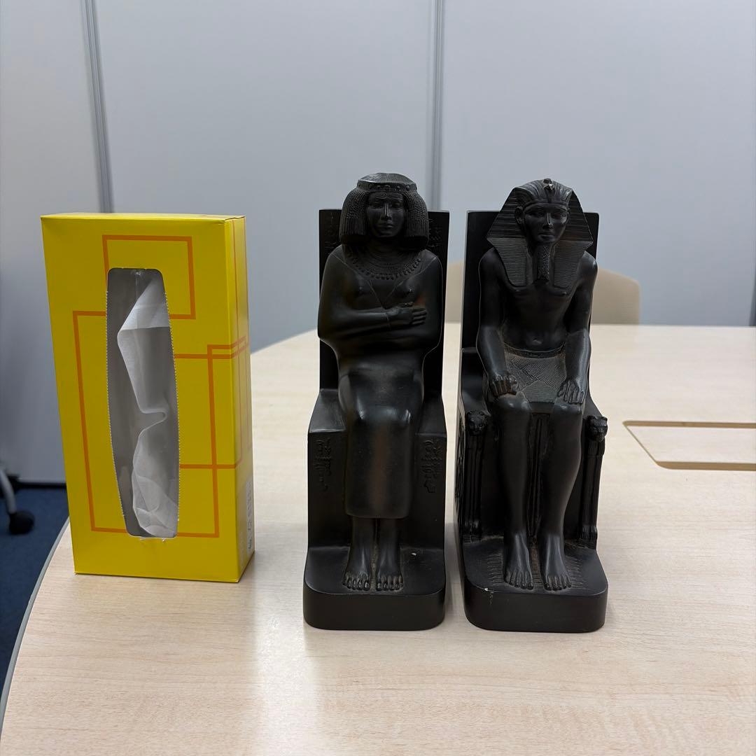 古代エジプト 王と女王　ブックエンド　2体セット