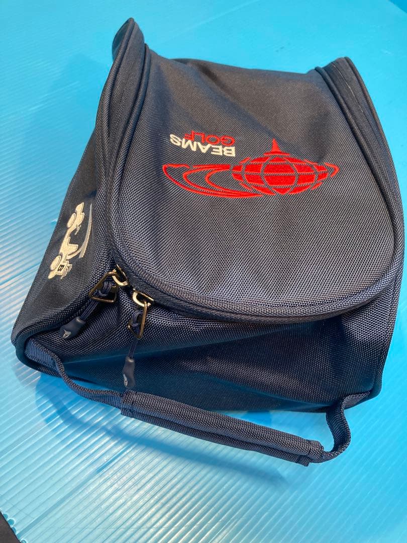 【超美品≒新品】BEAMS GOLF／ビームスゴルフ　シューズケース 色：紺×赤