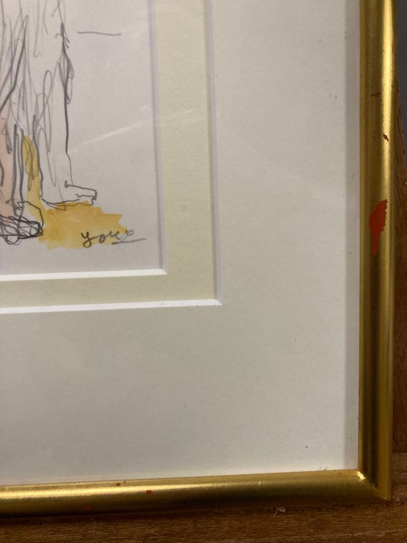 素描　デッサン　肉筆　水彩　国展出品　[大沼陽子] カトマンズパターンにて