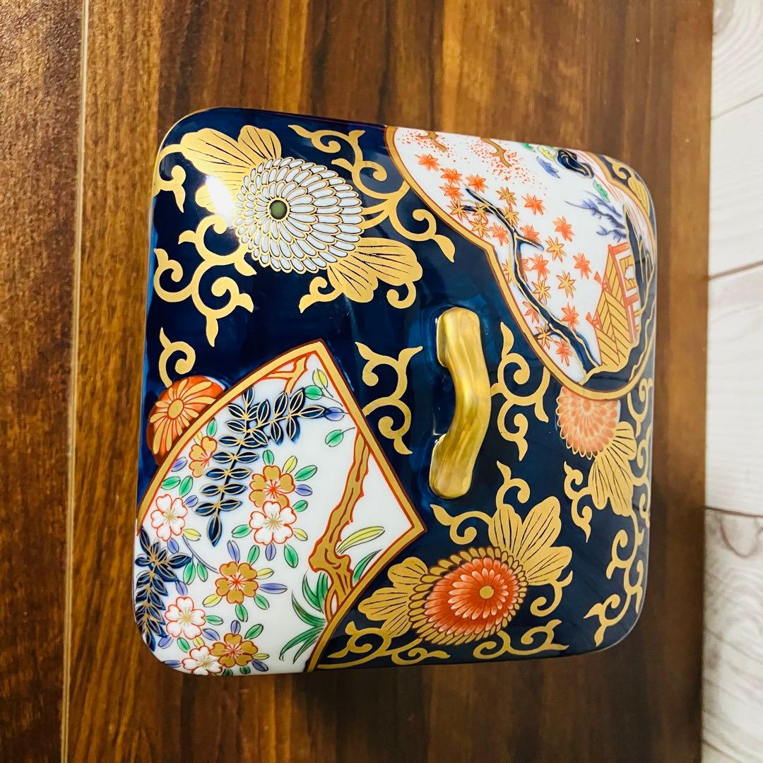 【希少 新品】有田焼 其泉窯 古伊万里 金襴手 三段重 金彩 お重 元箱付き