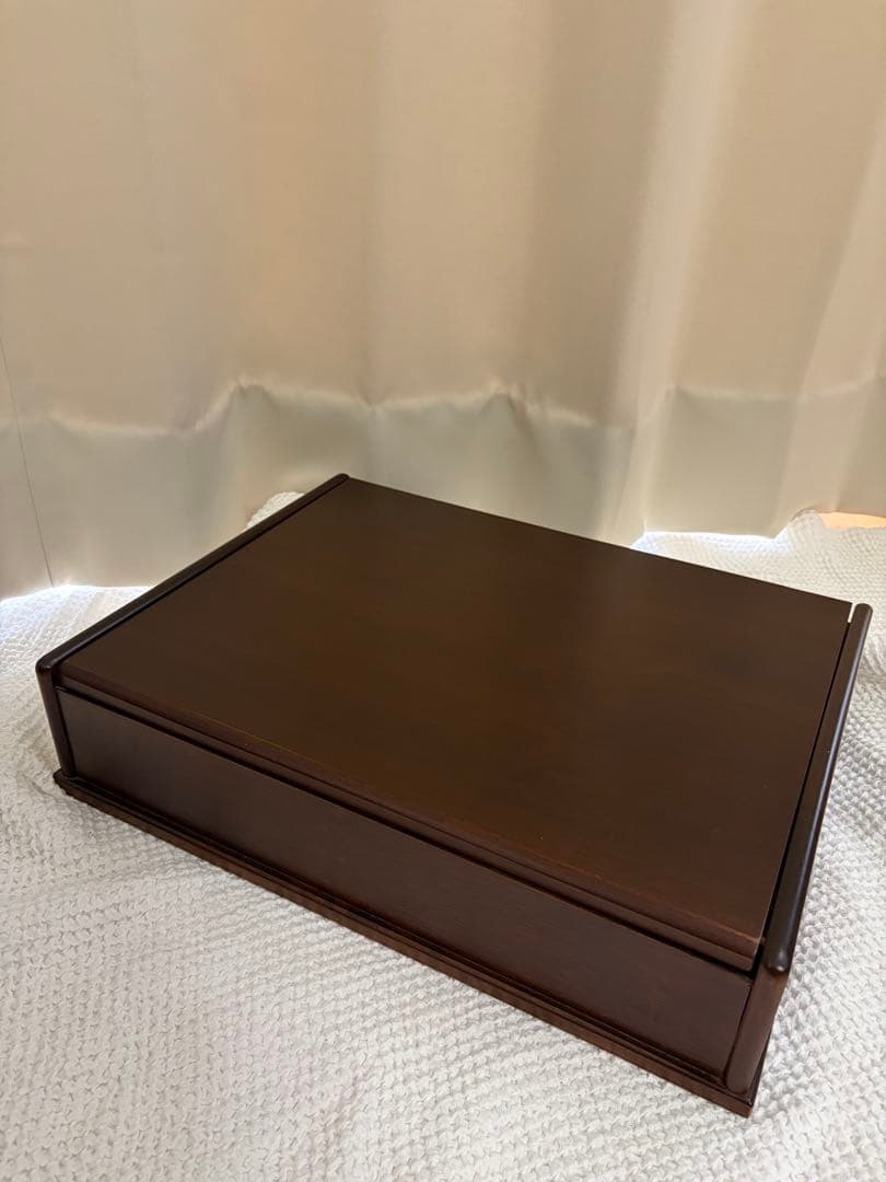 木製　ミラー付き　小物収納ボックス　ネクタイやアクセ入れに