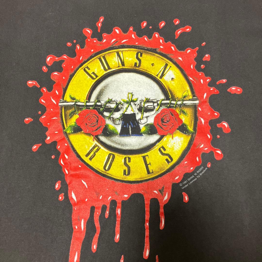 Guns N' Roses 1991 バンドロゴ Tシャツ 黒 Lサイズ 正規品