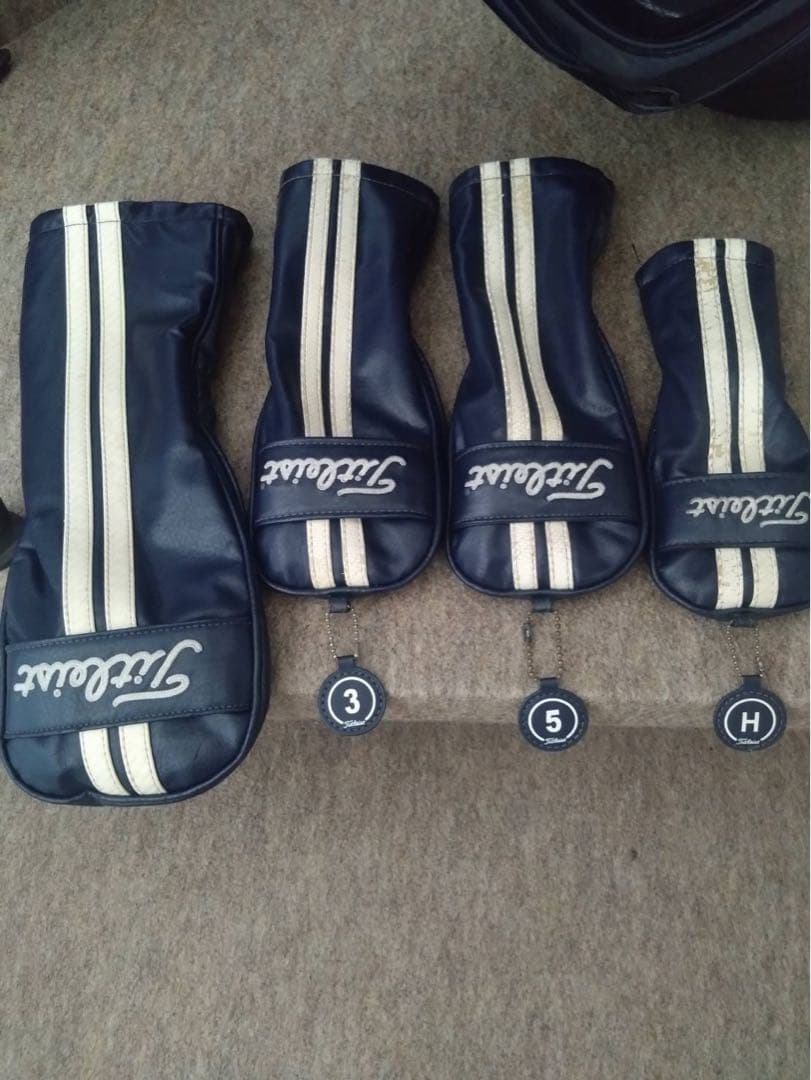 Titleist スタンドエナメルキャディーバッグ＋ヘッドカバー4点