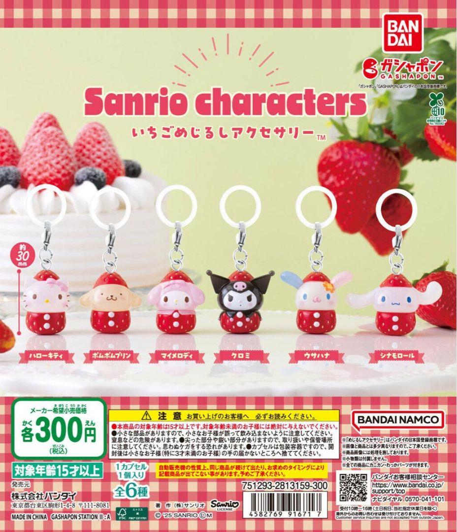 サンリオキャラクターズ いちごめじるしアクセサリー 全6種類コンプ ガチャ ⑪
