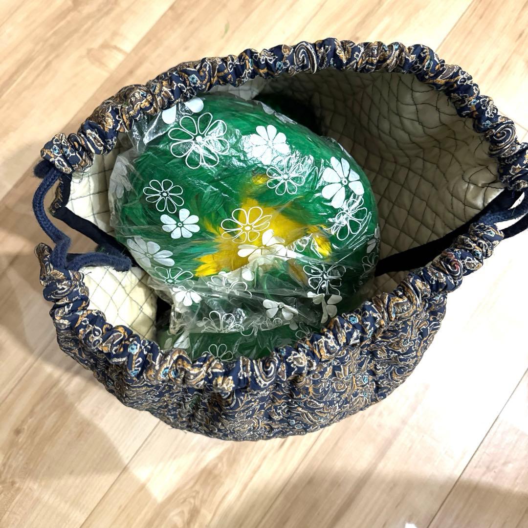 フラダンス用楽器ウリウリ　緑色の羽毛マラカス