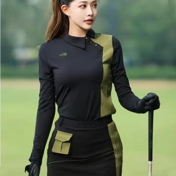 ●●上下セットアップ●●トップ・スカート・美スタイル見え・韓国ゴルフ・別売可