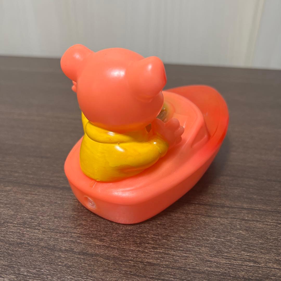 動物ソフビ　クマ　ボート　ピンク　昭和レトロ