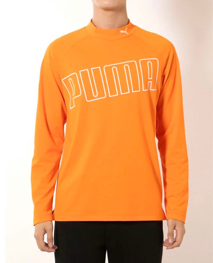【PUMA / プーマ】BIGロゴ 吸水速乾 ストレッチ長袖モックネックシャツL