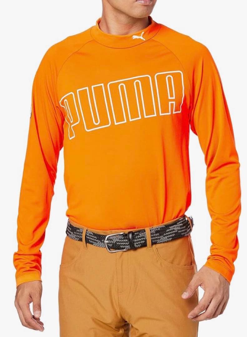 【PUMA / プーマ】BIGロゴ 吸水速乾 ストレッチ長袖モックネックシャツL
