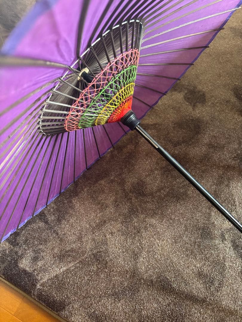 紫色 琉球舞踊傘 2本継ぎ