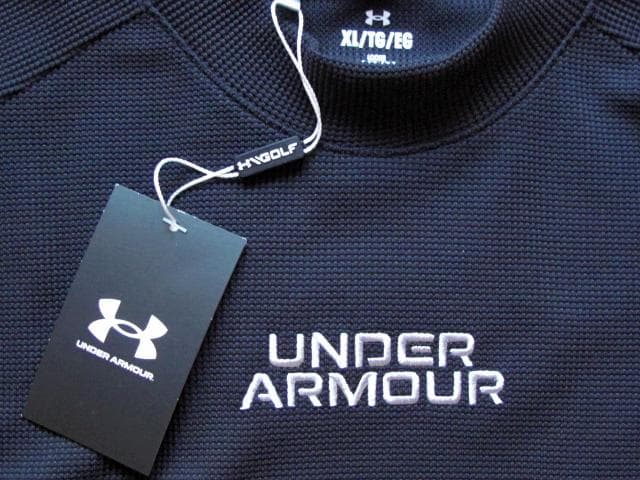 UNDER ARMOUR M's Golf XL BLK ワッフル モックネック