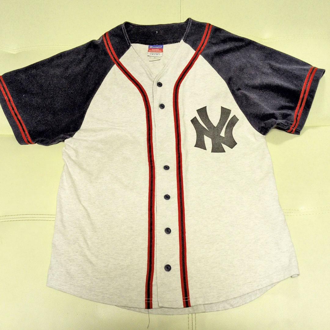 ヤンキース チャンピオン ベースボールシャツ M ヴィンテージ Champion