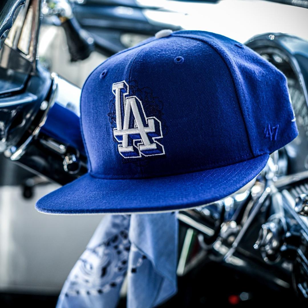 MC LA DODGERS 47 GRAFFITI CAP BLUE 帽子 青
