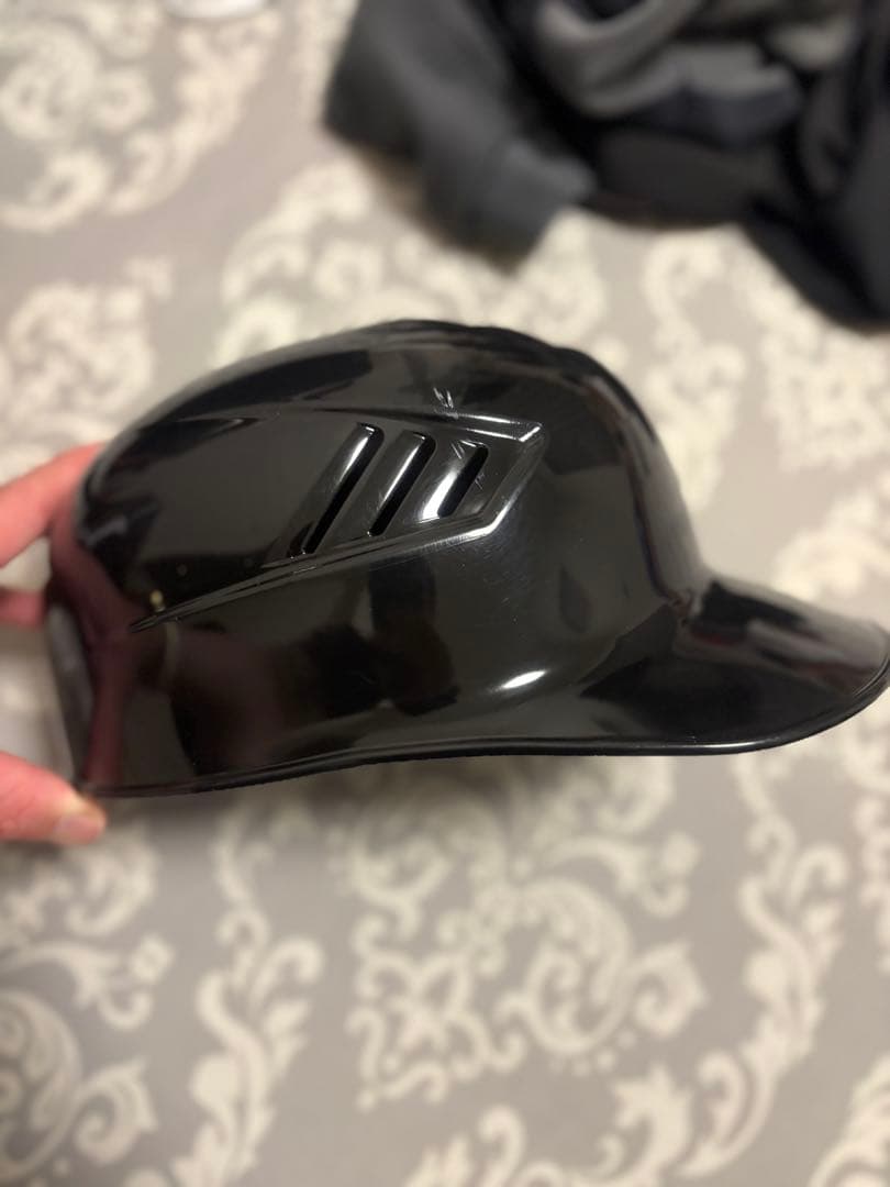 黒 バッター用ヘルメット スリット付き