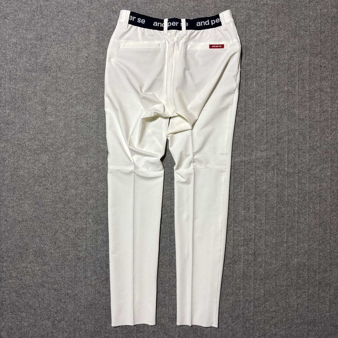 Lサイズ 新品 アンパスィ ストレッチ ゴルフパンツ 白 AMF5003E3F