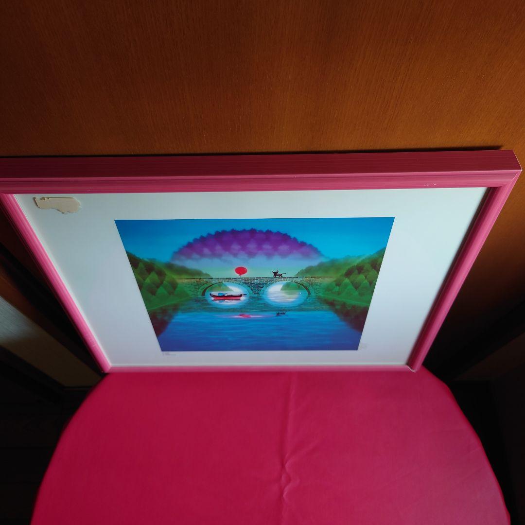 「めがね橋」メルヘン橋とボートの風景画●作家名：藤城清治●作品名：めがね橋