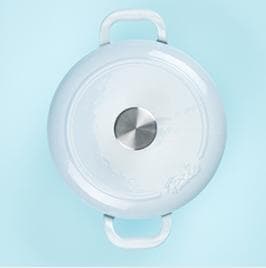 【新品】フィスラーホーロー20cm 両手鍋カレン ココット ベビーブルー