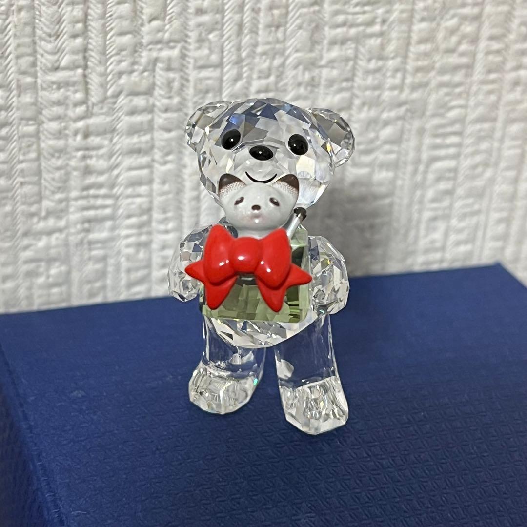 Swarovski クリスタル クマと子猫の置物 約7cm