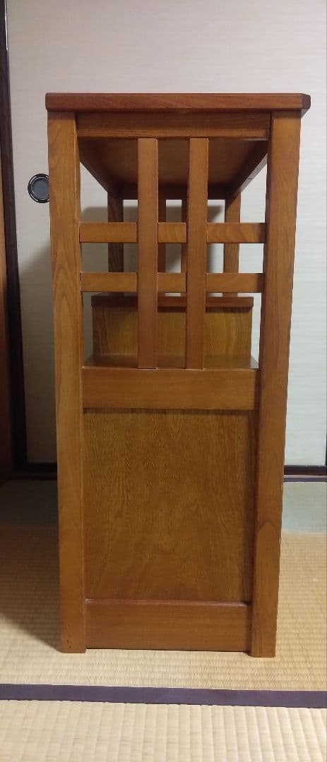 木製オープンシェルフ 引き出し付き　飾り棚
