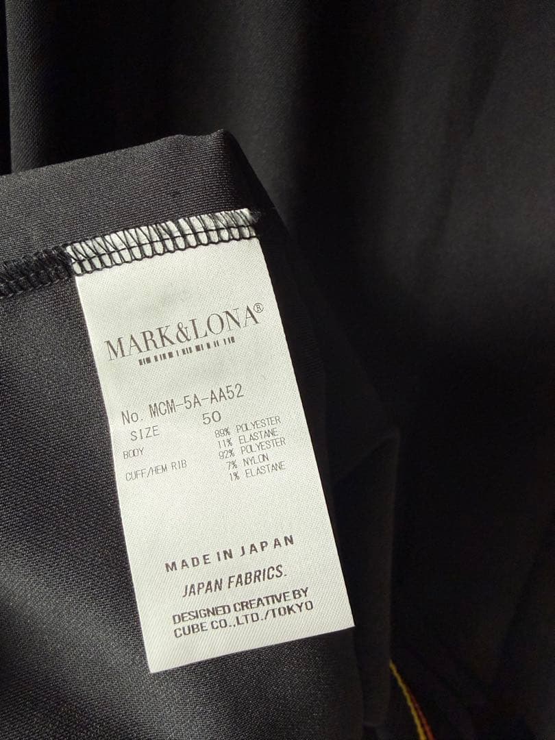 新品 ★ MARK&LONA モックネック シャツ 黒 マーク&ロナ 正規品