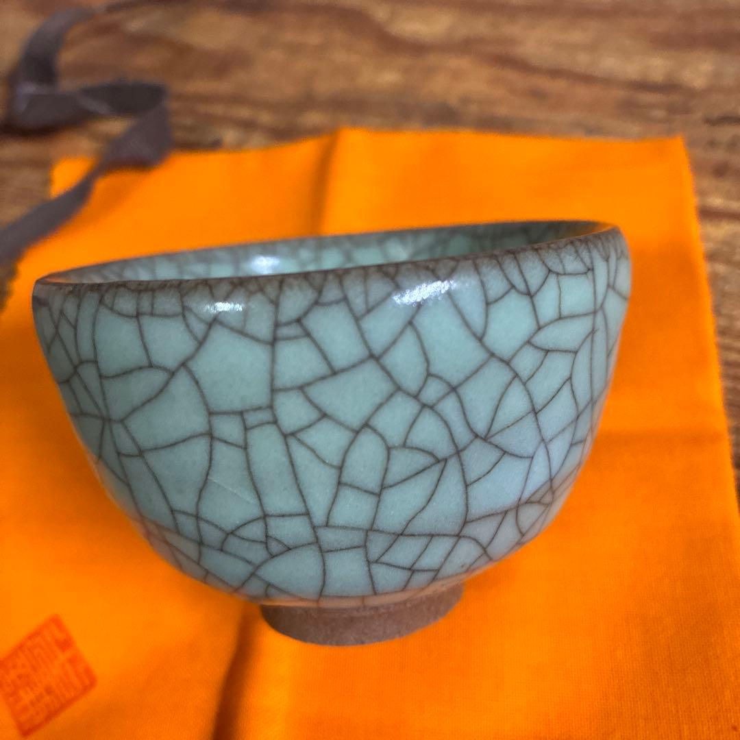 【真作保証】 田中光謙 自作 青磁酒盃　人気作家 日本伝統工芸展 日本工芸正会員