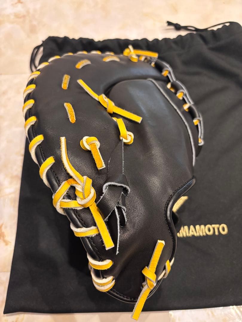 YAMAMOTO 硬式野球グローブ ファーストミット黒/黄色