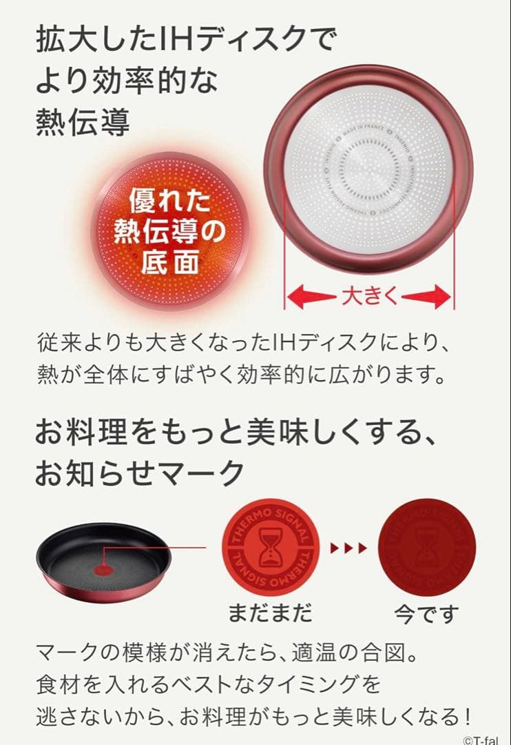 【お得で速く発送】新品ティファール　フライパン　アンリミテッドIH ルージュ2点