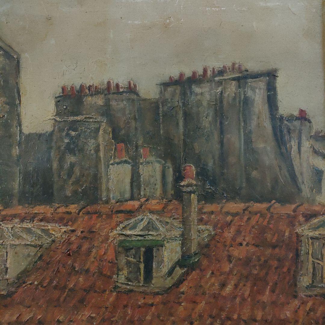 本橋永造　油彩画 8号「RUE DE ST. BERNARD」1966年パリ製作