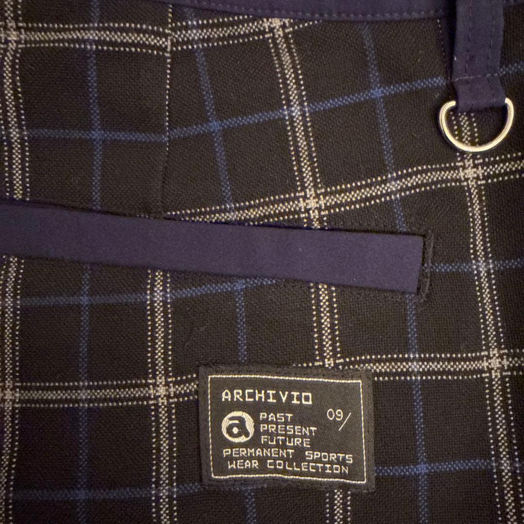 【美品】ARCHIVIO アルチビオ ゴルフパンツ メンズ チェック柄 [48〕