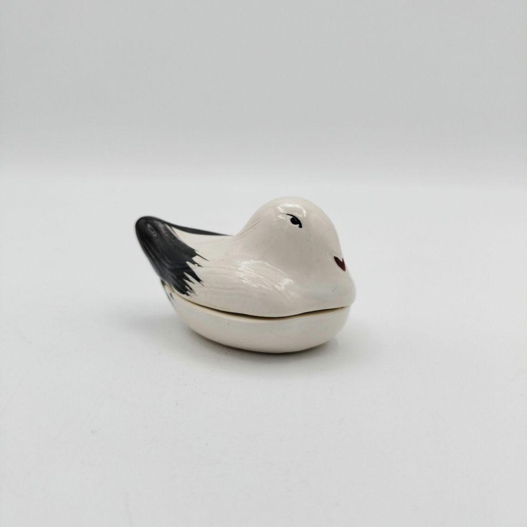 607　香合　都鳥　平安　陶楽　茶道具　小物入れ　古物　茶道