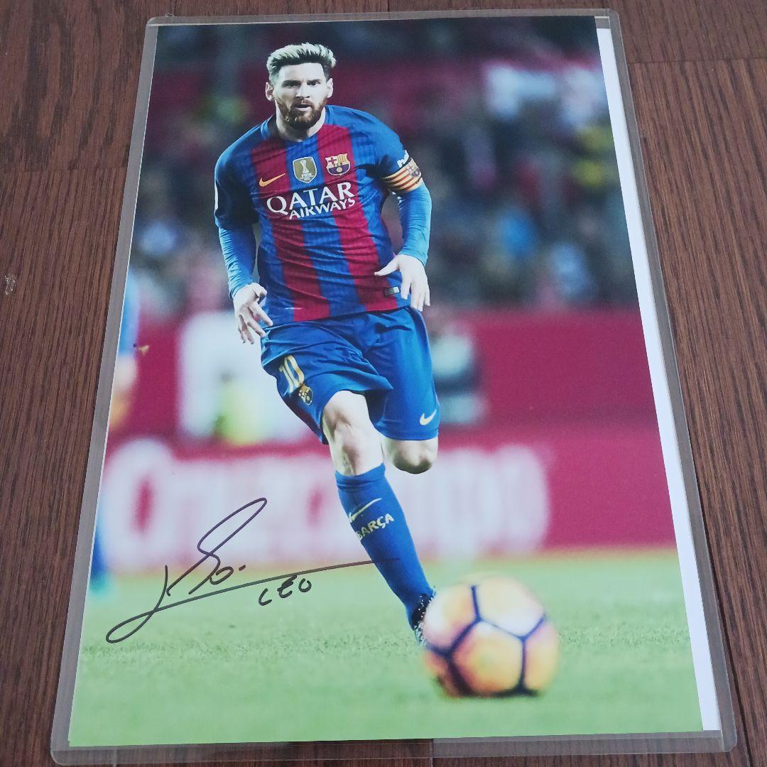 FCバルセロナ リオネル・メッシ選手直筆サイン入りフォト証明書付き