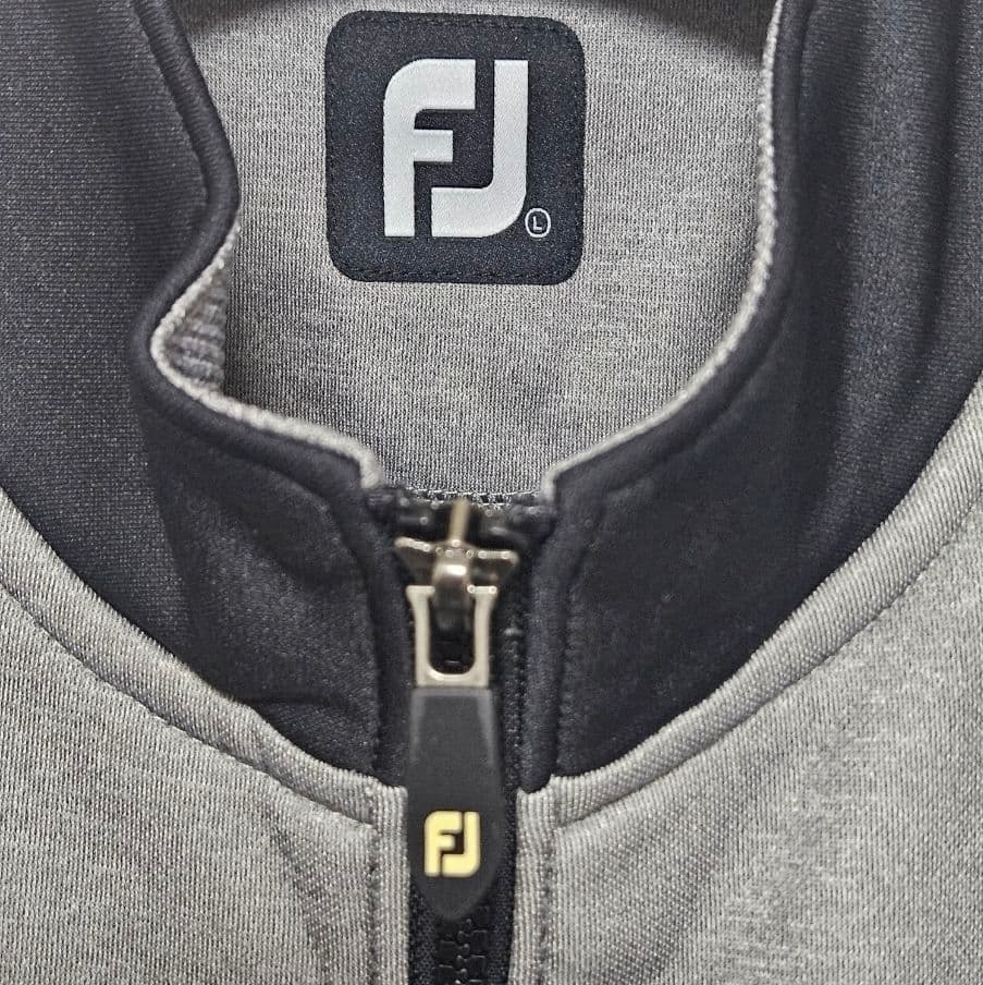 美品 FOOT JOY メンズ トラックジャケット L グレー×黒 Wジップ