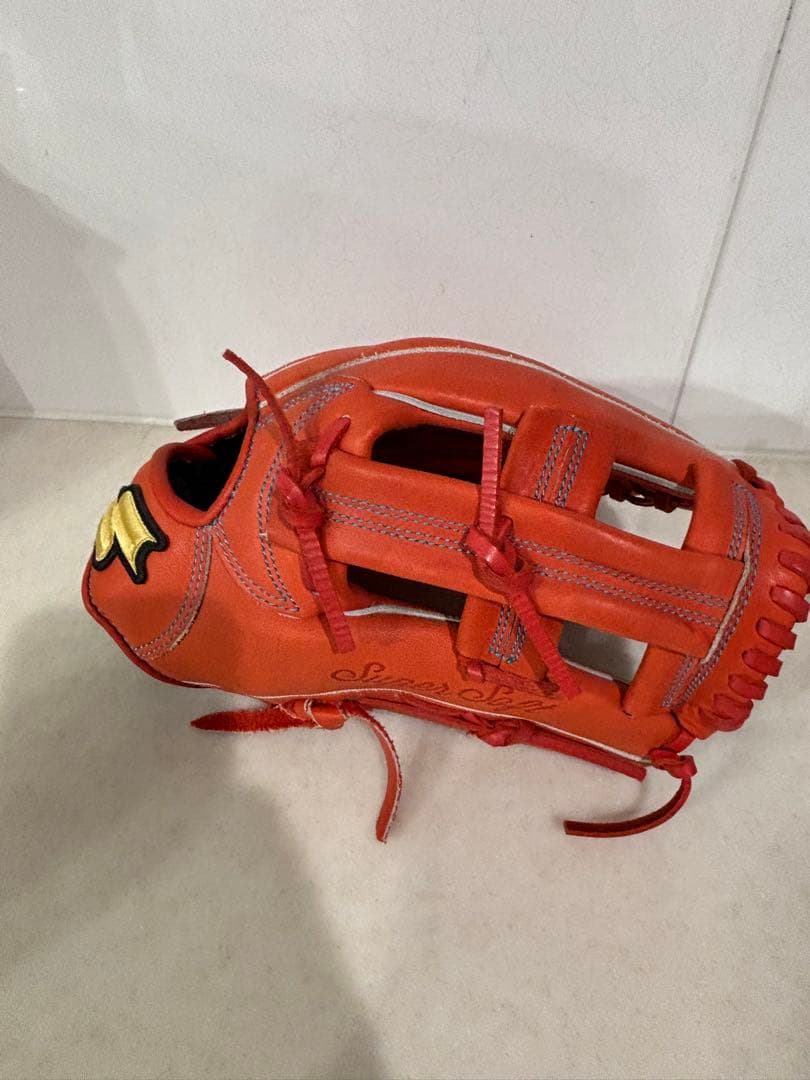 ほぼ未使用　SSK 軟式用グラブ　オールラウンド　スーパーソフト　オレンジ