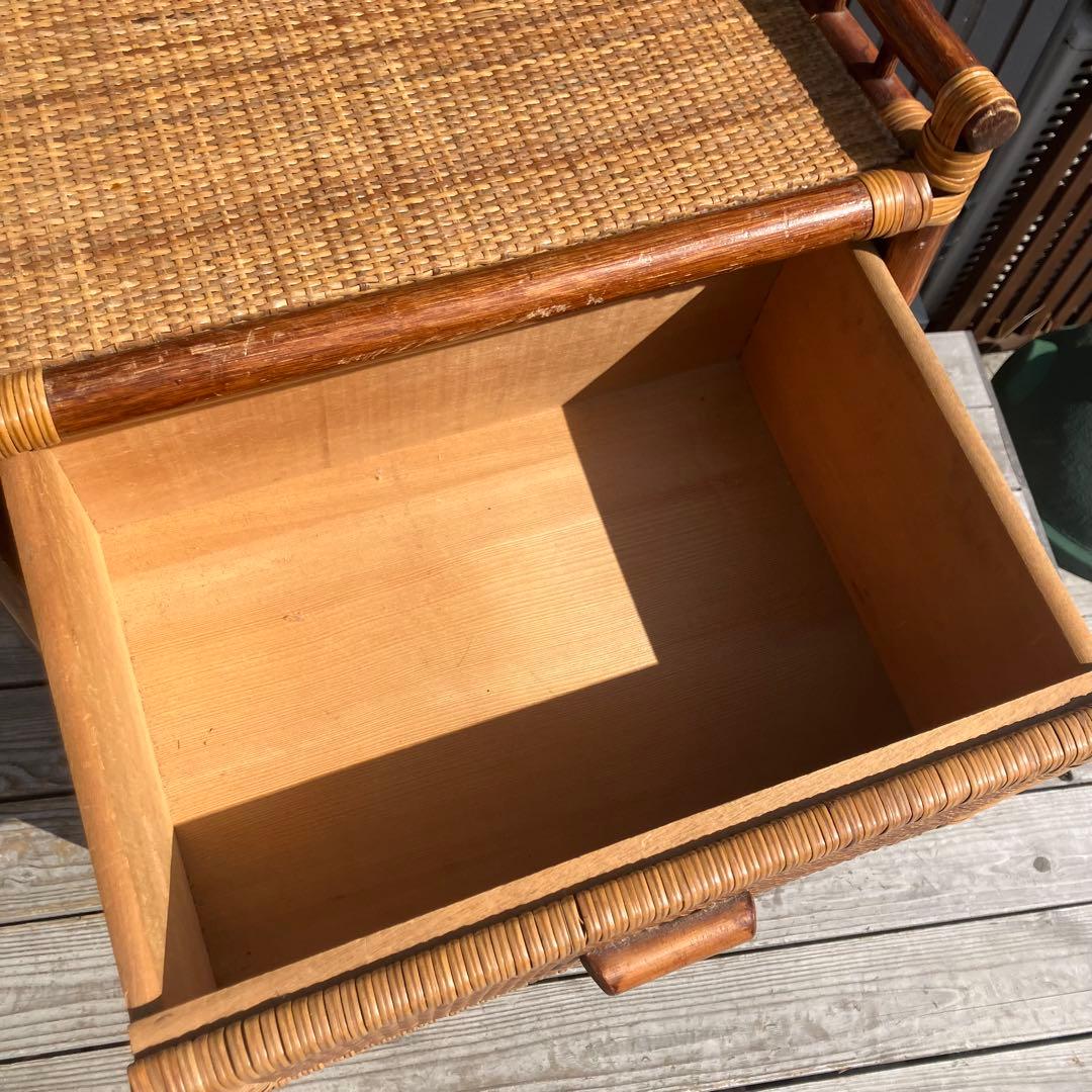 昭和レトロ ラタンチェスト 3段 引き出し箪笥 古家具 ビンテージヴィンテージ